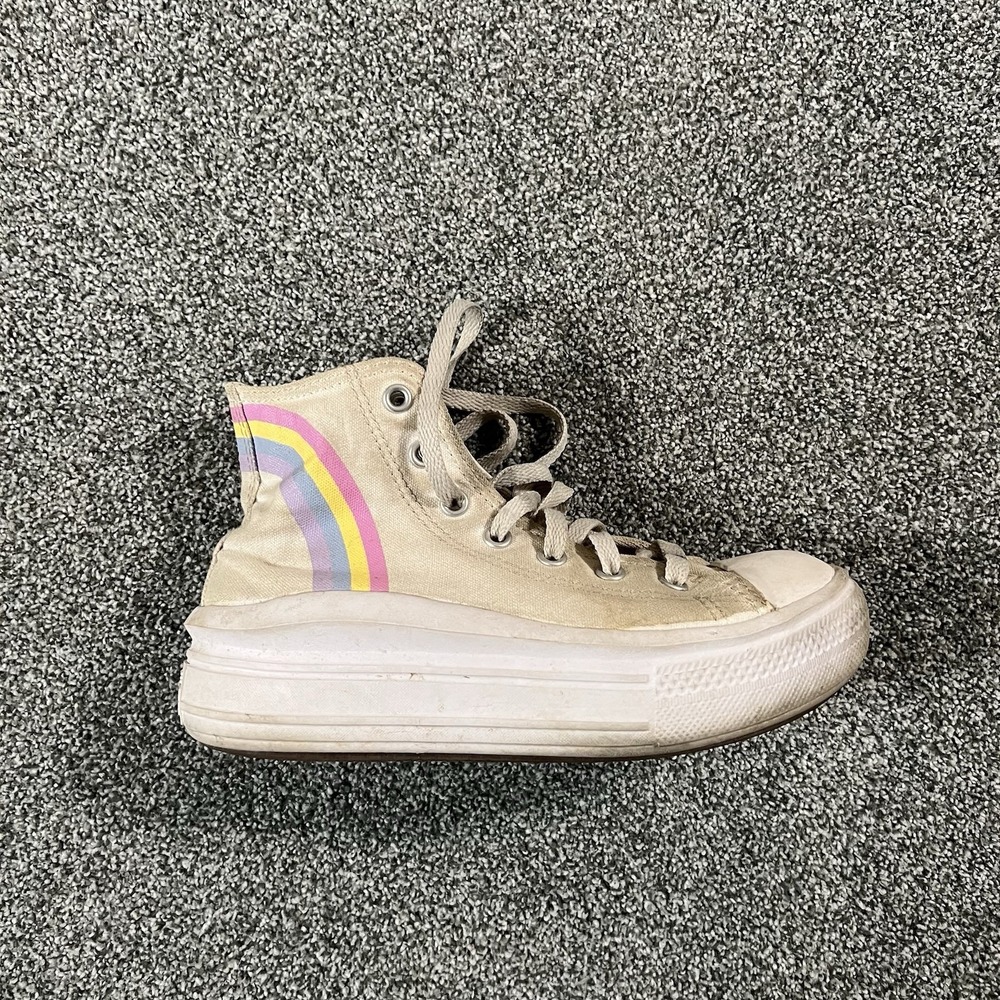 Converse Chuck Taylor All Star Move Hi Platform Youth 2 Rainbow Canvas Sneakers